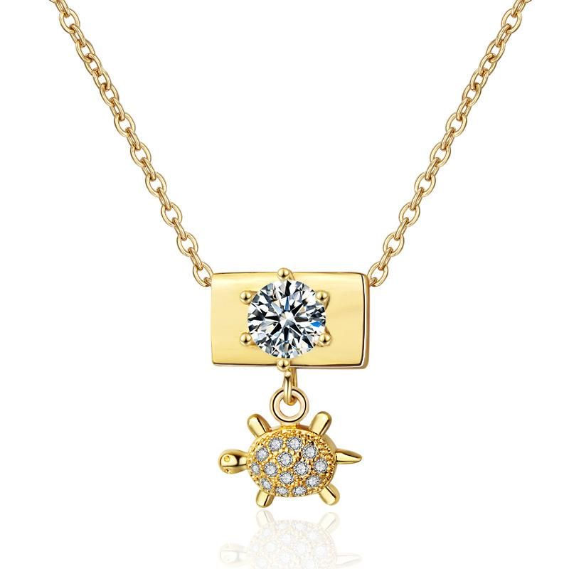 Small MOQ Wholesale 18K Gold Plated Fashion Pendant Necklace Chain Set Jewelry