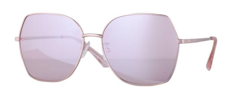 Mzhs220302custom Oversized Sun Glasses High Quality Women Metal Polarized UV 400 Best Sunglass with Champaign Lens Revo