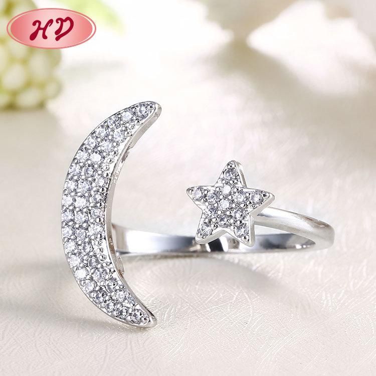 High Quality New Model Promise Fashion Latest Designs Gold Plated CZ Wedding Jewelry Rings for Women