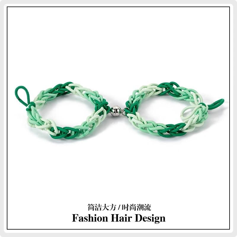 Fashion Jewelry Couple Rainbow Small Leather Band Bracelet Hair Rope