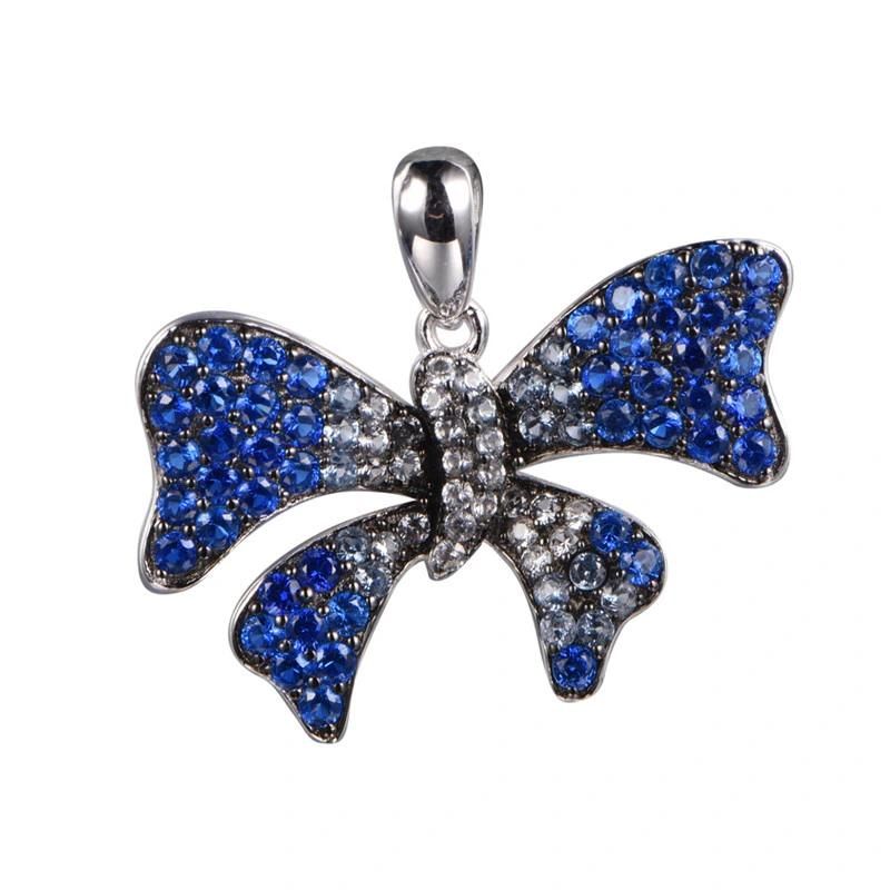 Pave Setting Cubic Zirconias Ribbon Shape Pendant