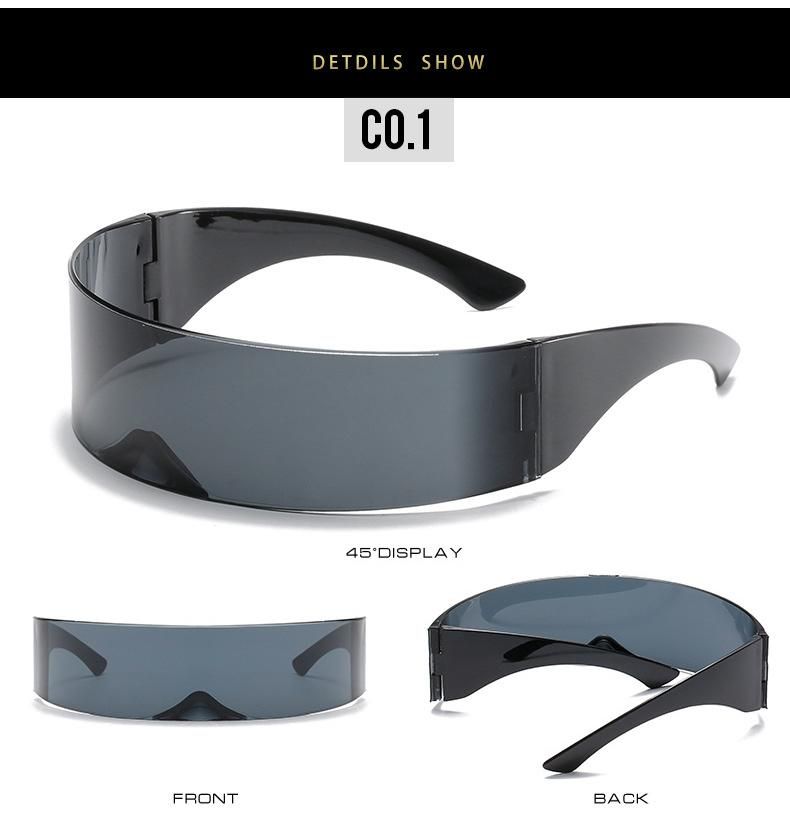 2022 New Stylish Personality Popular Unisex Eyewear 2021 Hot Selling One Piece Frame Stage Performance Fashion Sunglasses