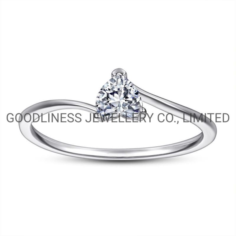 Minimalist Delicated Rhinestone Cubic Zircon Promise Heart Rings for Women