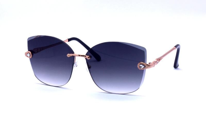 High End Fashion Remless Cat Ear Sun Eyeglasses