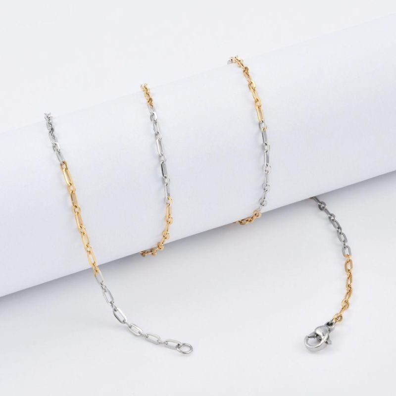 New Stainless Steel Polished Cable Chains Bracelet Fashion Jewelry Layering Necklace for Pendants Charms Jewellery Design