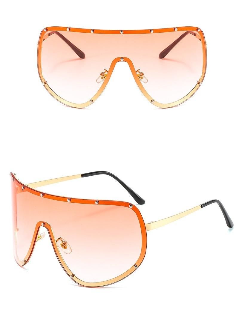 Large Frame Metal Sunglasses for Men and Women with Wind and Sand UV400 One-Piece Sunglasses