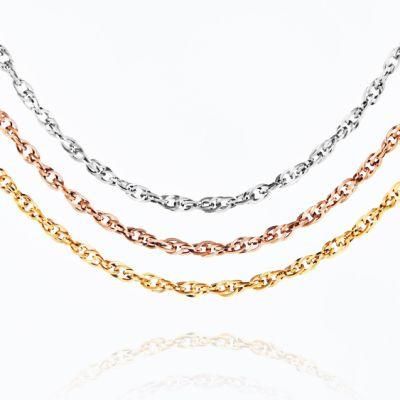 Factory Supplier 18K Rose Gold Plated Stainless Steel Anklet Bracelet Fashion Women Gift Imitation Jewelry Necklace