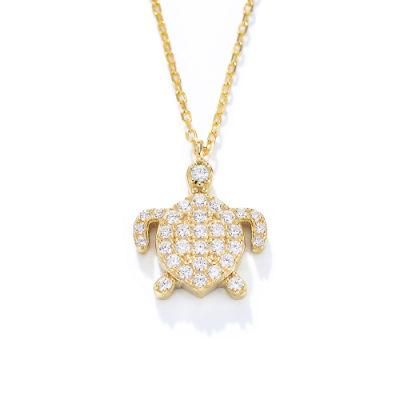 Manufacture Factory Custom Gold Vermeil Turtle Link Chain Lovely Animal Tortoise Necklace