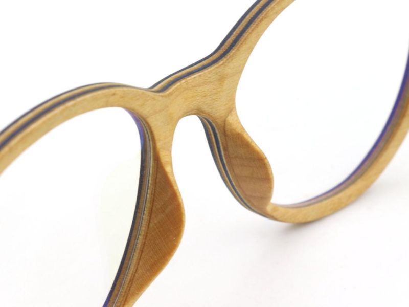 New Design Hot Sell Double Color Round Wooden Eyewear for Unisex