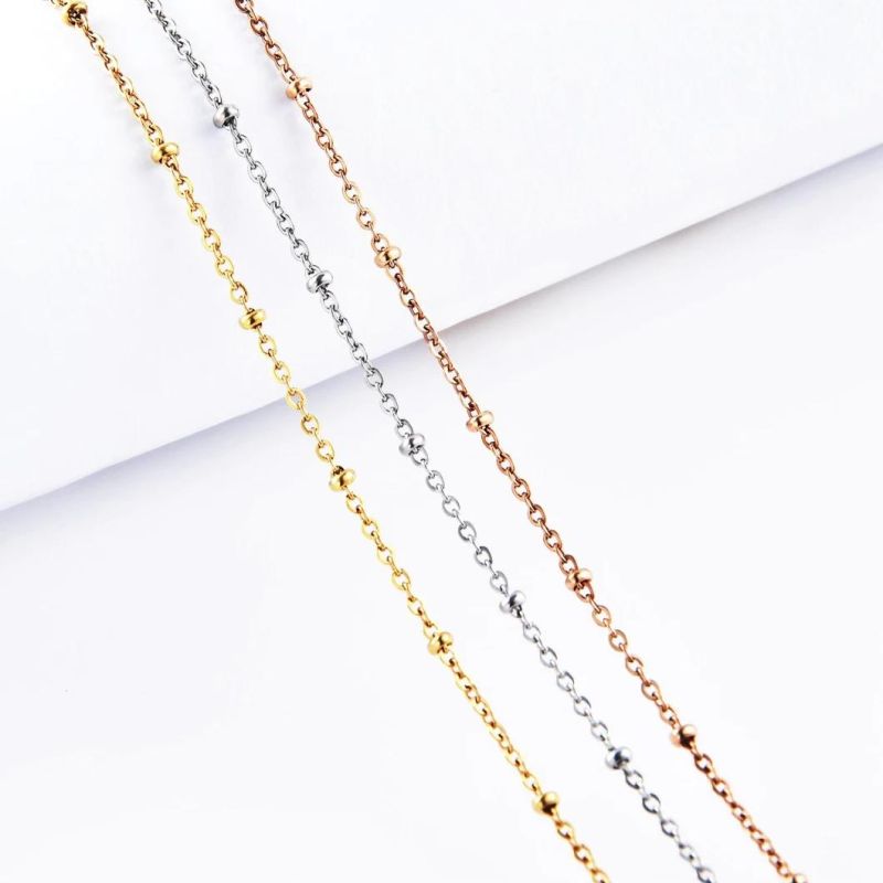 New Design Statelite Lady Jewelry Anklet Bracelet Necklace for Pendant Stainless Steel Gold Plated