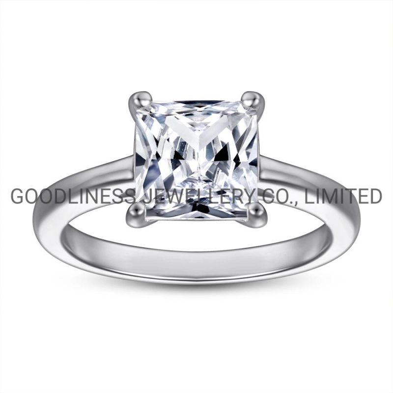 Diamond Antique Simple Anniversary Proposal Square Engagement Rings for Women