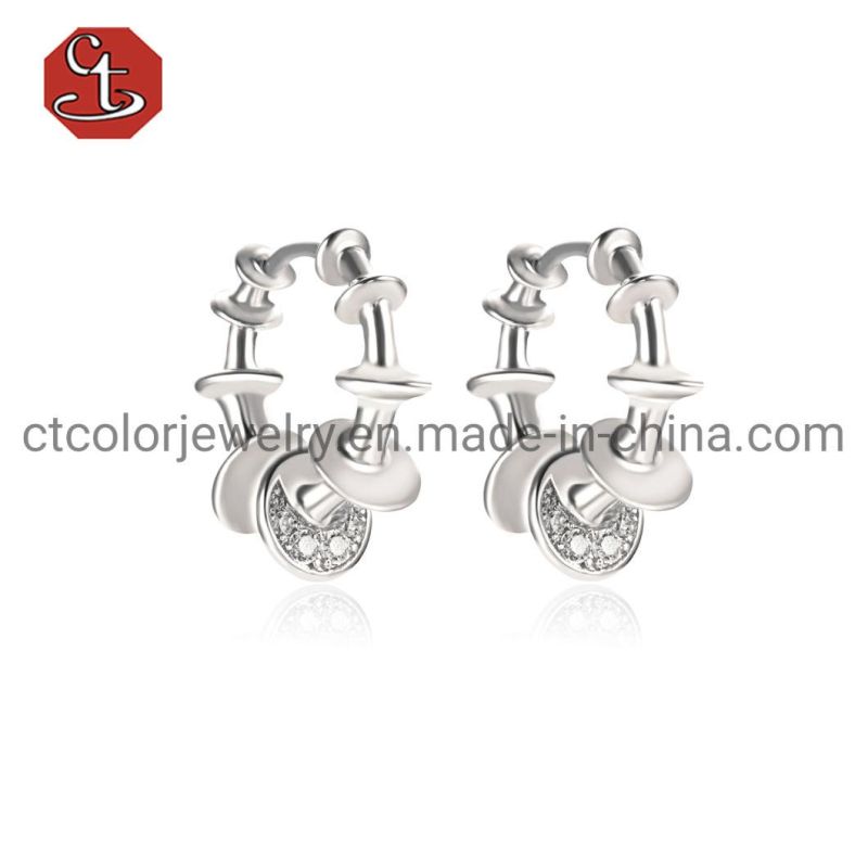 Fashion Jewelry Simple 925 Silver 18K Gold Popular Earrings Studs