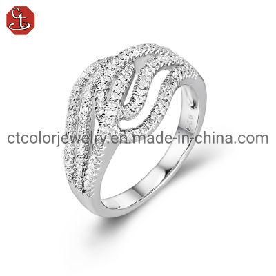 925 Sterling Silver Ring White Plating AAA CZ Ring Jewelry