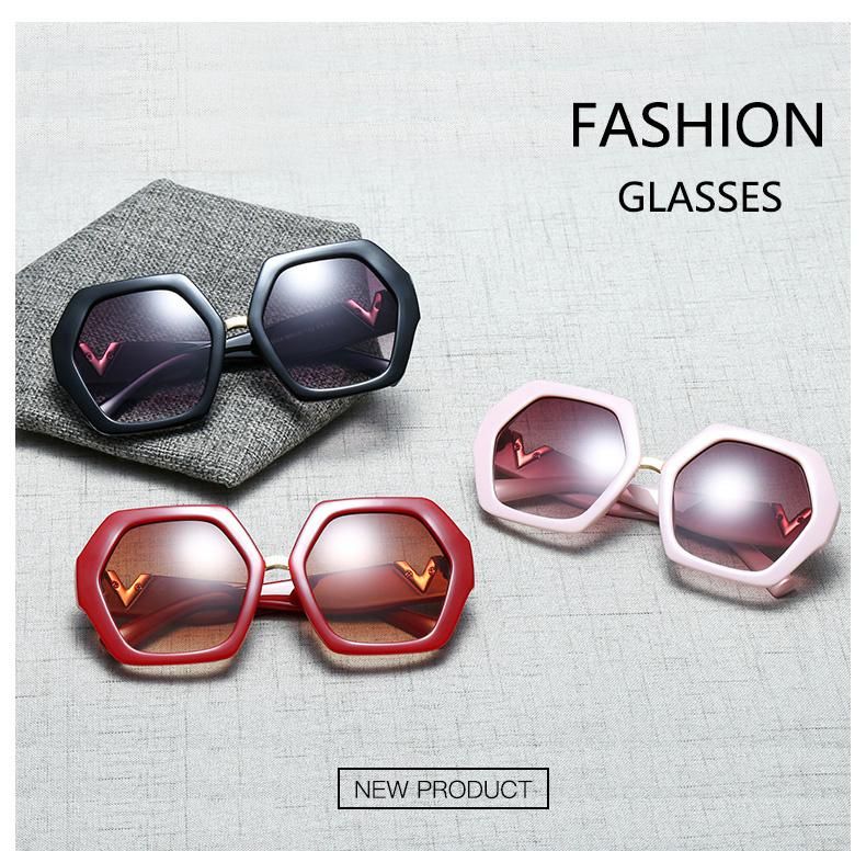 Fashion Irregular Polygon Metal Decoration Sunglasses