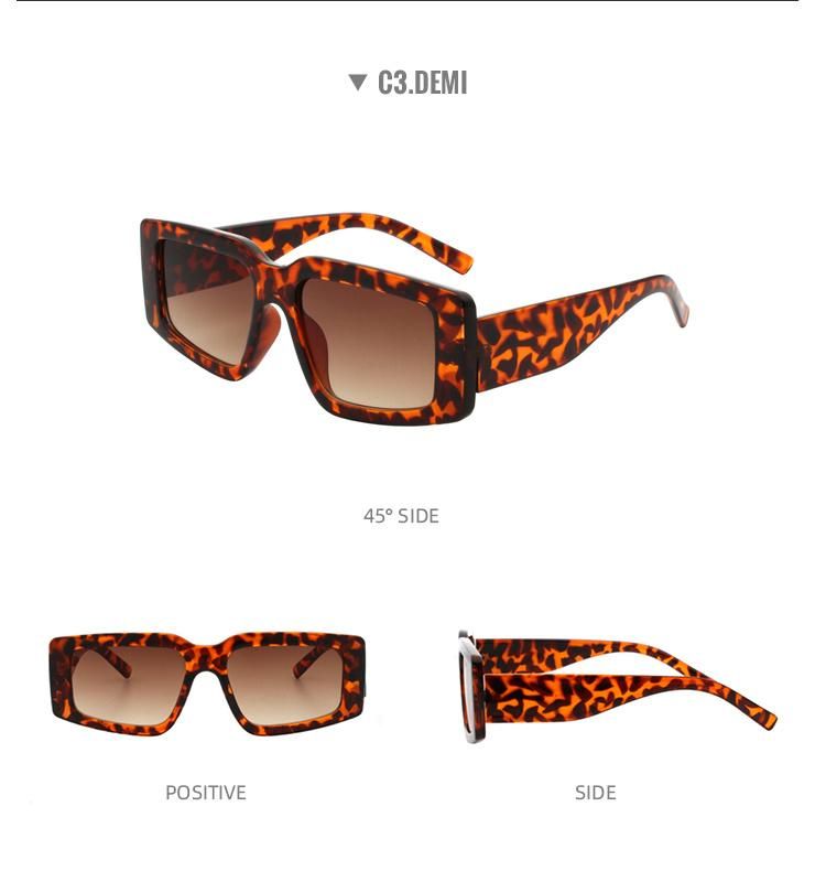 2022 New Arrival Women Plastic Frame Gradient Sun Glasses Retro Square Sunglasses