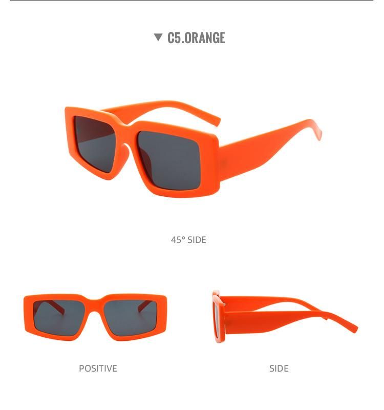 2022 New Arrival Women Plastic Frame Gradient Sun Glasses Retro Square Sunglasses