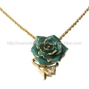 24k Gold Rose Necklaces for Christmas (XL010)