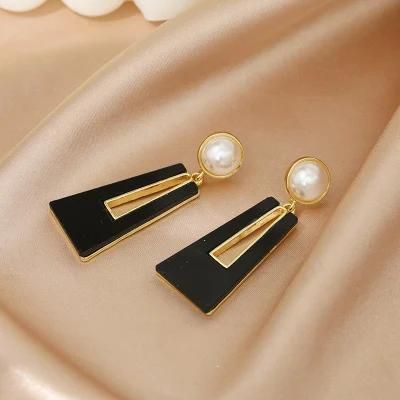 Elegant Jewelry New Arrival Rectangle Design Fashion Simple Big Acrylic Earring for Women