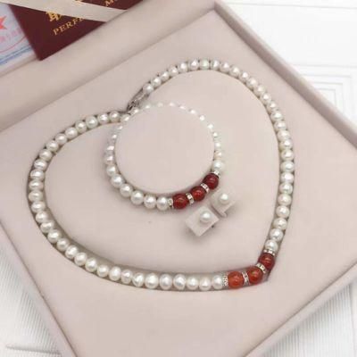 Fashion Jewelry Set Pendant Women Pure Freshwater Pearl Necklace
