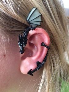 The Dragon Ear in The Dark Plated Dragon Earrings