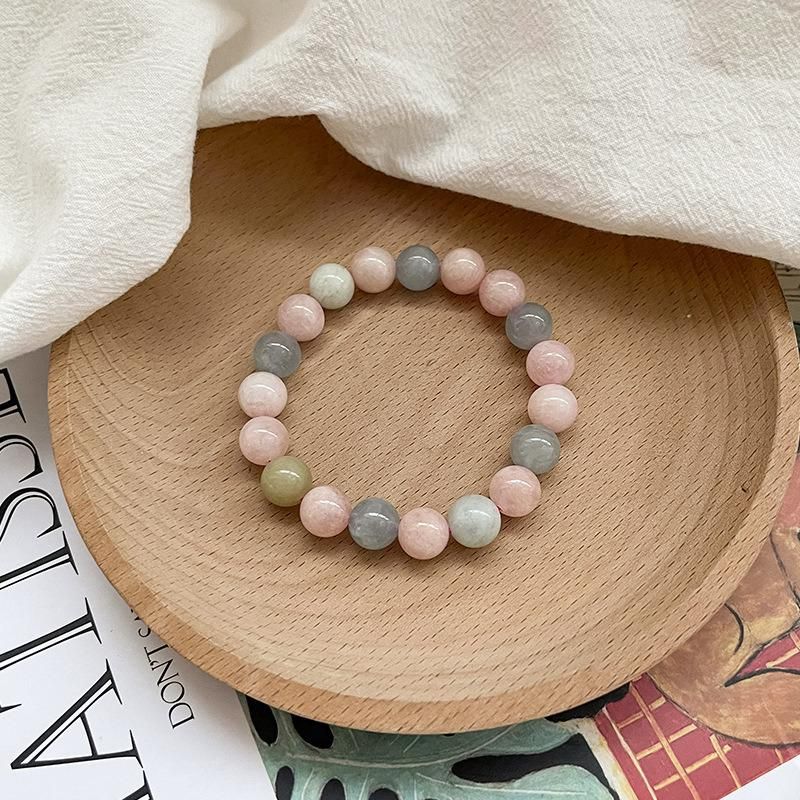 Fashion Jewelry Natural Morganite Beads Women′s Round Bracelet