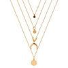 2022 Chain Necklace Multilayer Moon Stainless Steel Disc Gold Pendant Necklace for Women New Trend Female Jewelry