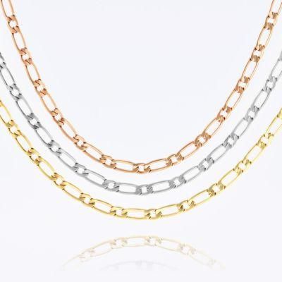 New Product Hip Hop Jewelry Stainless Steel Figaro Chain Necklace for Fashion Jewelry Gift Design