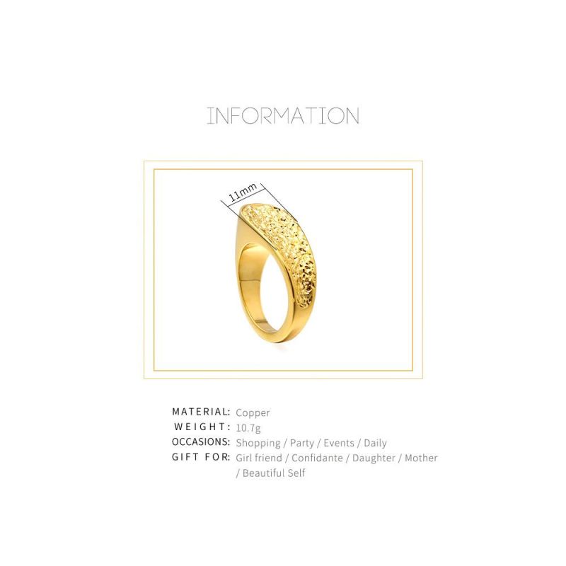 Top Sales Punk Simple Crack Texture Rings for Women Gold Color Charm Thick Ring Fashion Jewelry Romantic Gift