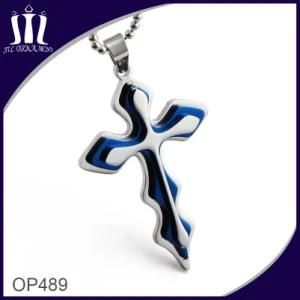 Op489 Cross Together Dark Blue Pendant