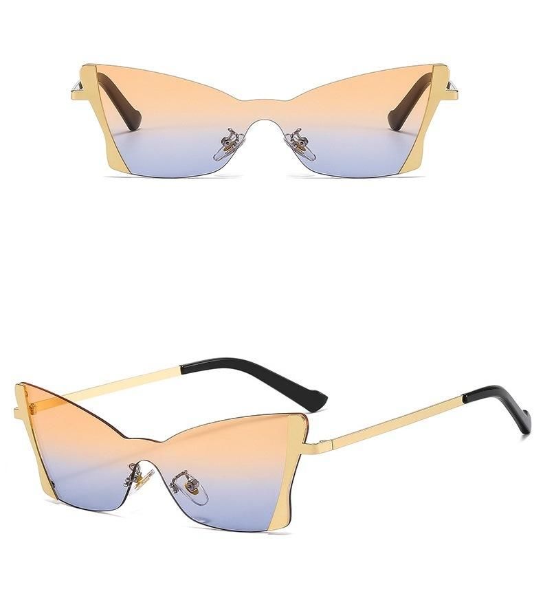Vintage Fashion Sunglasses for Women Rimless Frameless Rectangle Shades Gradient UV400 Sun Glasses 2022