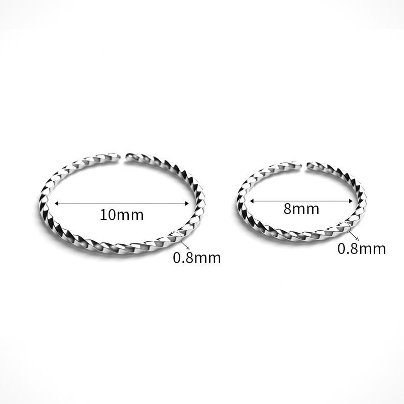 316L Stainless Steel Twisted Nose Rings Hoop Cartilage Ear Septum Piercings