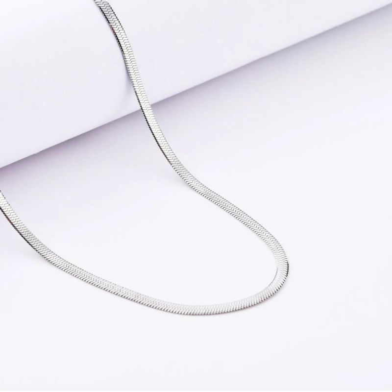 Stainless Steel 14K 18K Gold Plated Adjustable Herringbone Flat Snake Chain Necklace Bracelet Anklet Fashion Jewelry