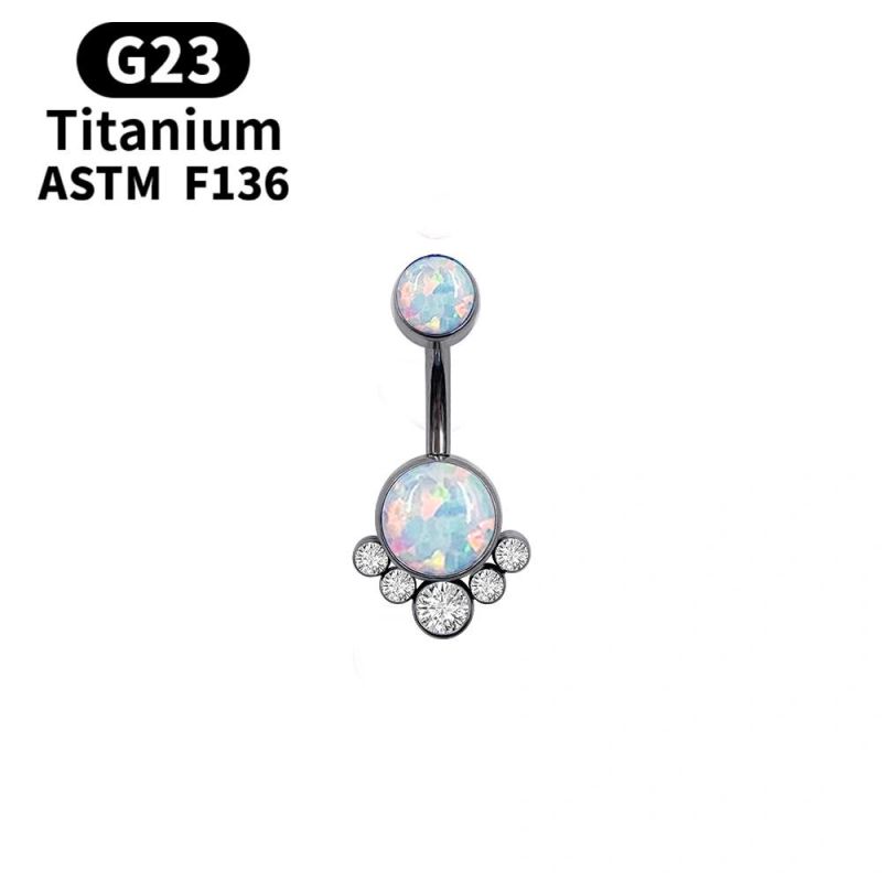 2021 Summer New Design Titanium Belly Buttons Navel Rings Body Piercing Opal/Zirconia