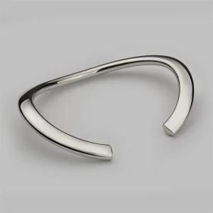 Fashion Jewelry Custom Letter Elipse&#160; Stainless Steel Open Cuff Bangle&#160; Bracelet &#160; for Men