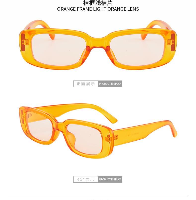 2021 Fashion Newest Custom Logo Popular Orange Pink Gradient Shades Sunglasses UV400 Small Square Women Sun Glasses