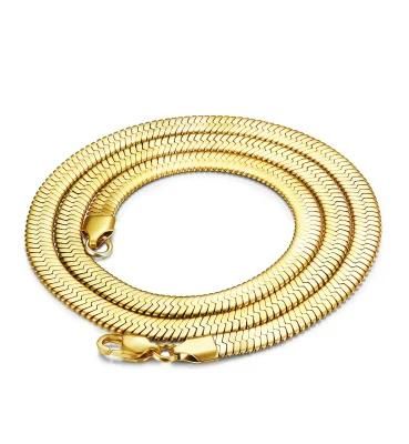 Hot Sale Fashion Stainless Steel Street Wear Layering Necklaces Bracelets Gold Plated Herringbone Chain Jewellery&#160;
