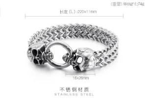 Personality &#160; Fashion Design Jewelry Skull Head Stainless Steel Men Bracelet
