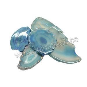 Wholesale Irregular Slice Pendant Natural Blue Agate Slices