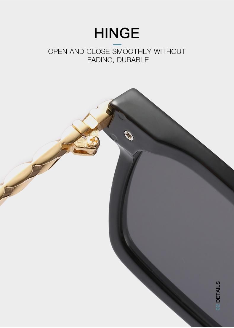 Green Speckle Glasses Modern European and American Ins Sunglasses Female Personality Metal Lace Temple Sunglasses