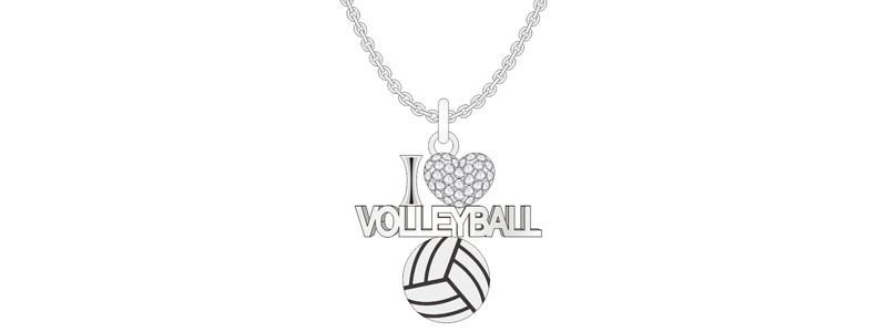 Fashion Classical Silver Love Volleyball Shape Jewelry Set