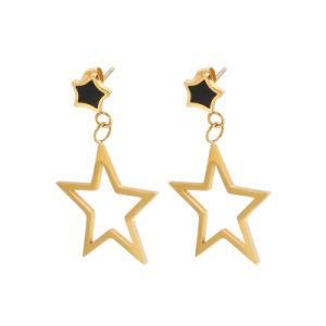 Hollow Star Gold-Plated Stainless Steel Earrings Stud