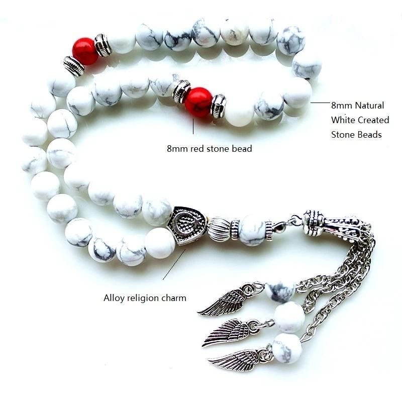 Customized Tassel Resin Tasbih Turkish Design Black and White Prayer 33 Beads Gift for Ramadan Tesbih Bracelet Bracelet Man′ S Muslim Misbaha Rosary