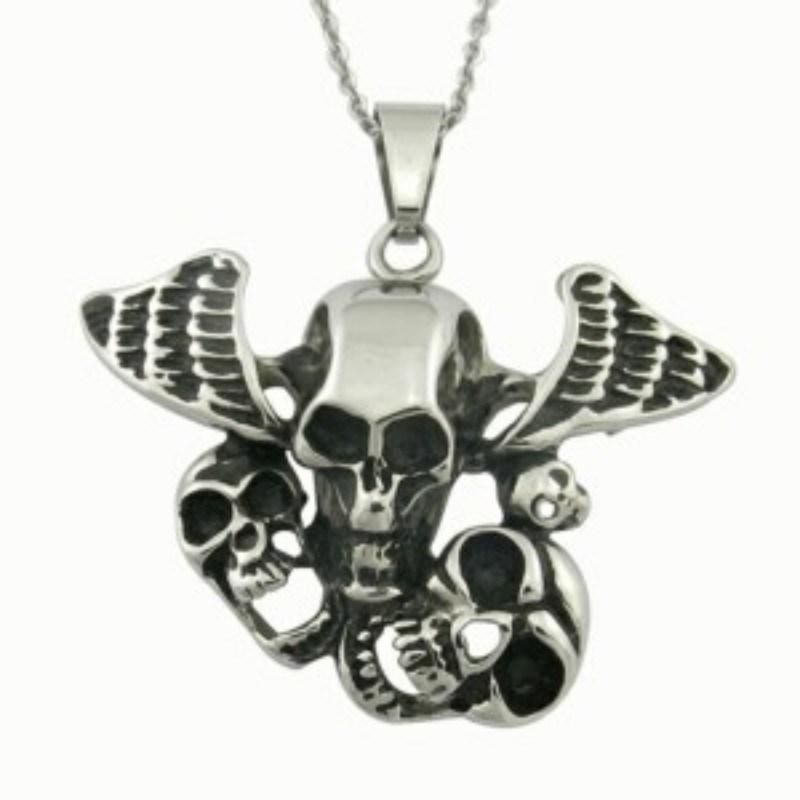 Unisex Skull Antique Silver Pendant