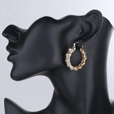 Wholesale Big Round Champaign Gold Plated Silver Jewellery Oversized Hoop Earings