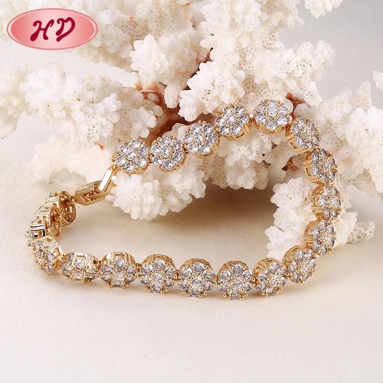Fashion Jewellery 18K Gold Color Zircon Charms Bracelet