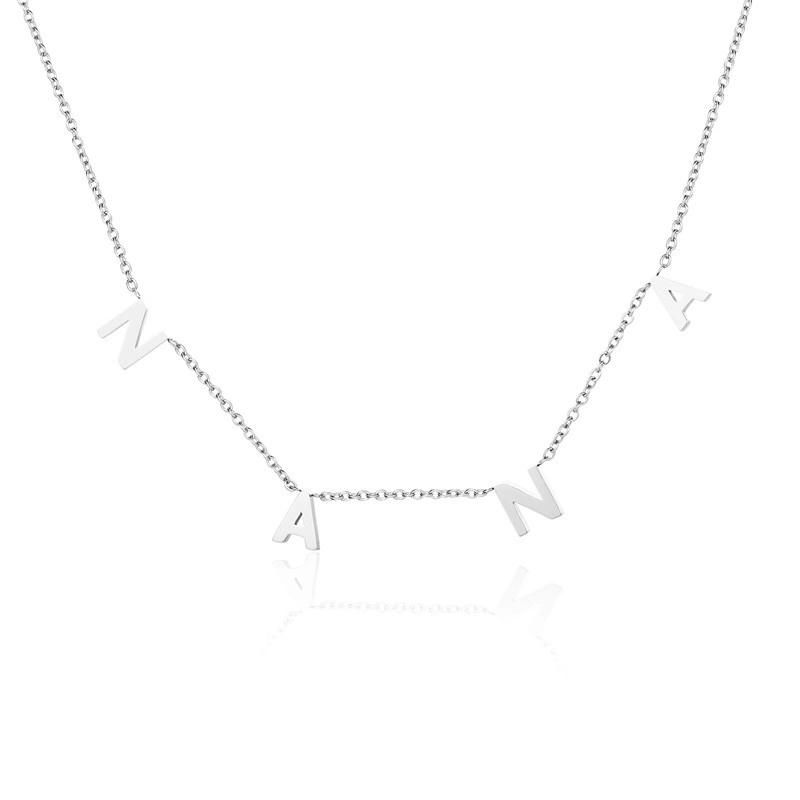 Love Mama Nana Titanium Steel Letter Necklace