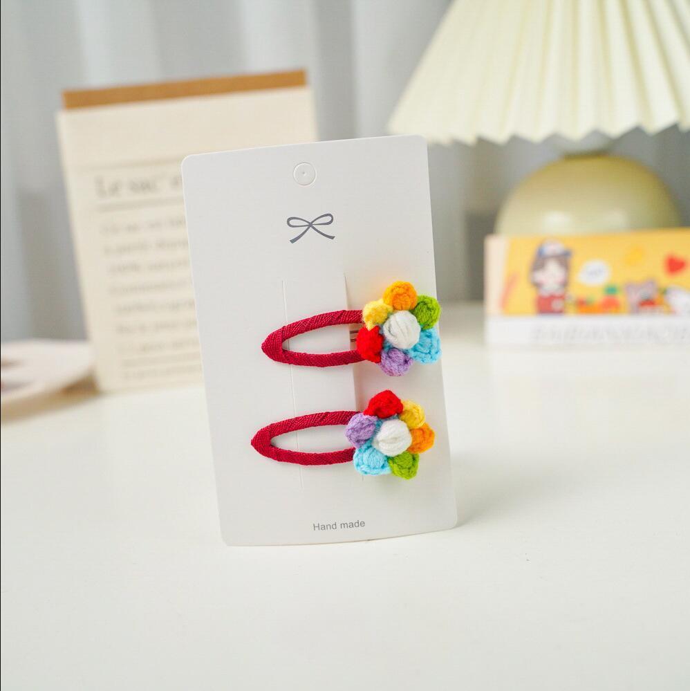 Rinbow Flower Crochet Hair Clips Ym220