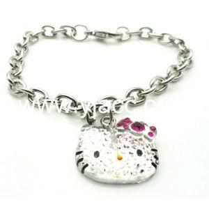 Fashion Jewelry Hello Kitty Bracelet with Ab Stone Charm