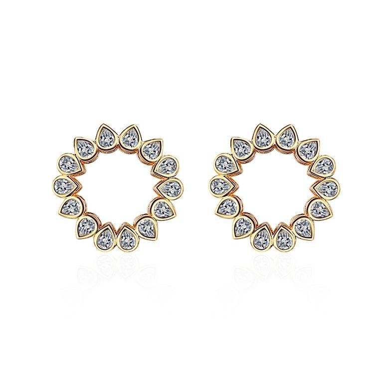 Fashion Jewelry Wholesale Earrings Design New Arrival 18K Gold Plated Small Zirconia Earring Stud