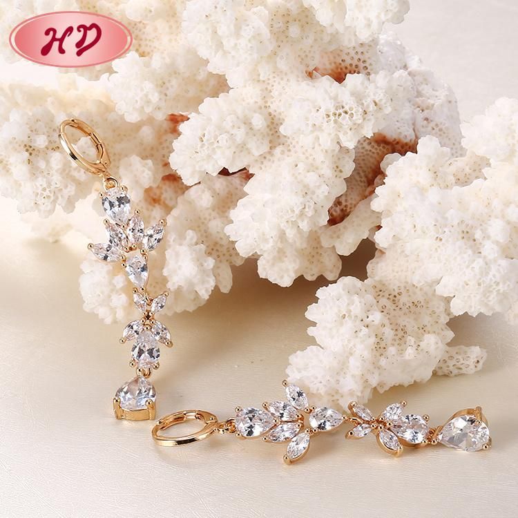 Colorful Jewelry Rainbow Cubic Zirconia Long Drop Earrings for Women